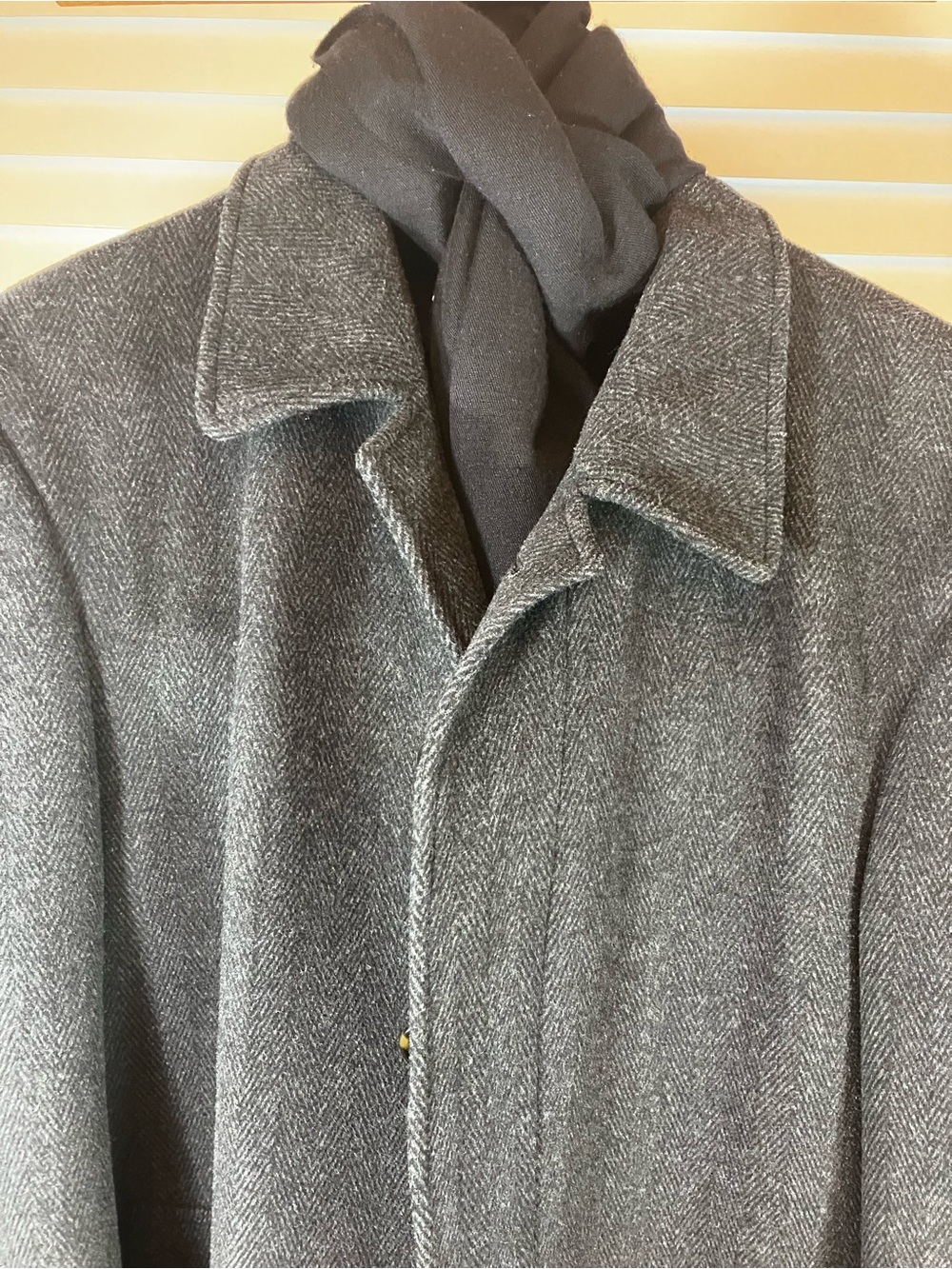 Ralph Lauren Gray Herringbone Pea Coat